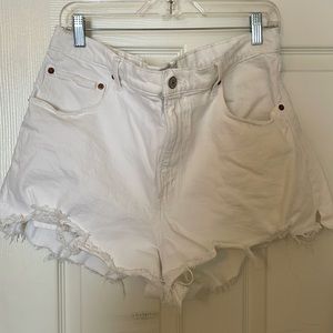 White jean shorts